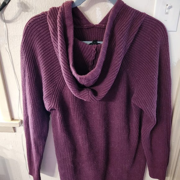 Torrid Purple Knit Lace-Up Raglan Hoodie Tunic - Picture 6 of 11